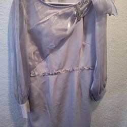 Women's Size Large Lilac Party Evening Dress, Mother Quinceañera, Mother Wedding Dress 