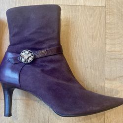 La Saunda Purple Suede Ankle Boots Size 7 (37)
