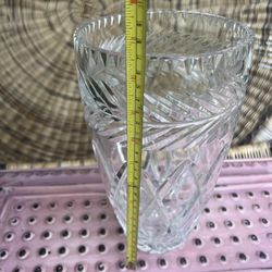 Cut Crystal Vase Heavy Irish Lead Glass