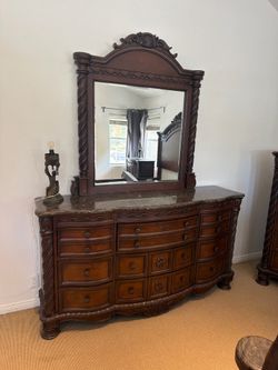 Mirror dresser real wood