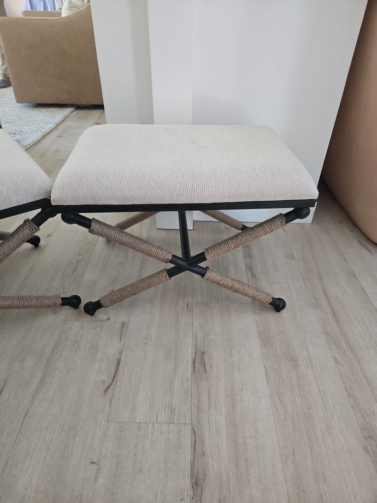 Joss & Main Linen & Rope Foot Stools