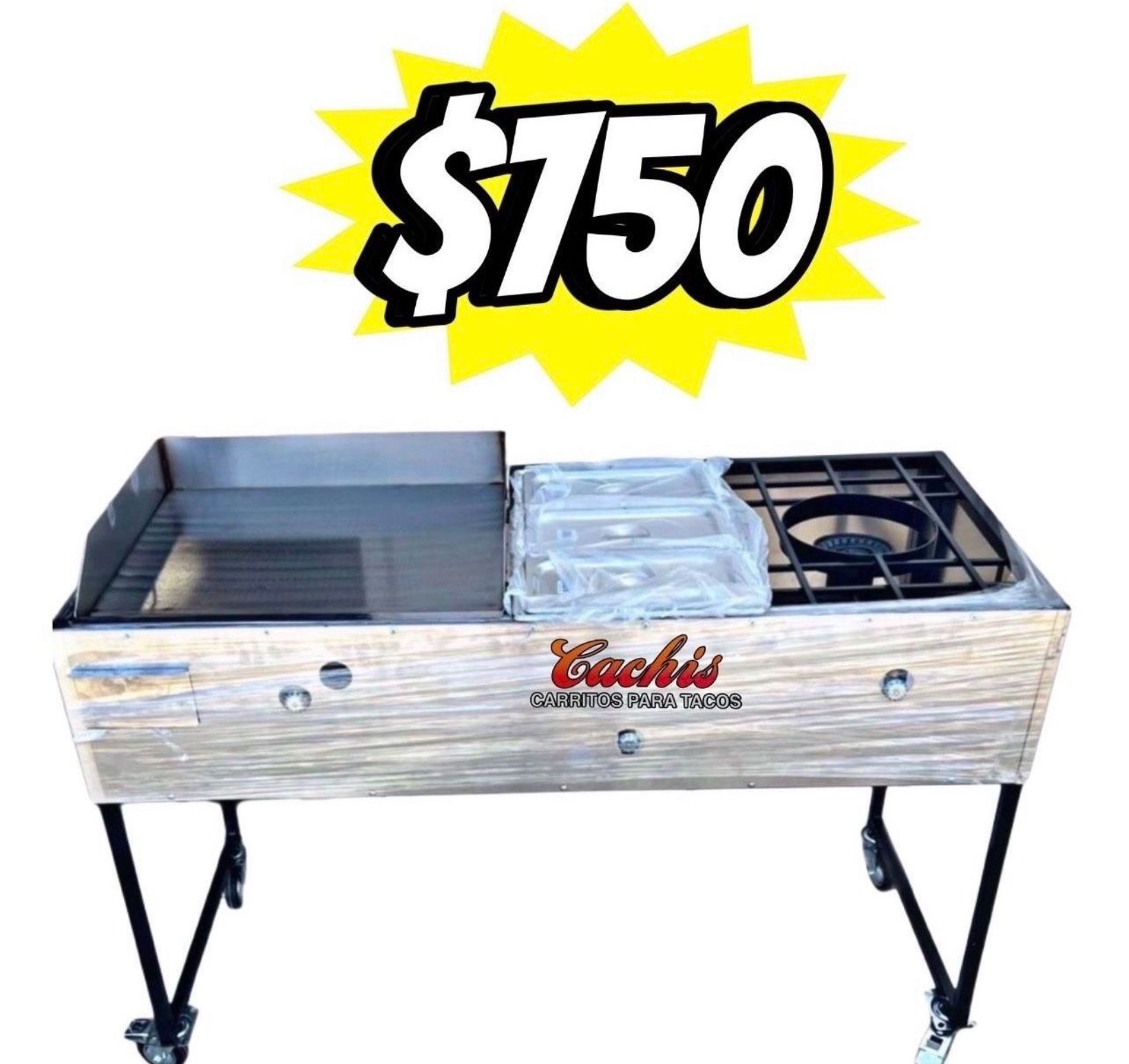 24" Griddle With 3 Warming Trays High Pressure Burner For Pots | Includes Hose With Regulator