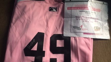 HENRY RODRIGUEZ GAME USED RIVERCATS JERSEY SUSAN G KOMEN