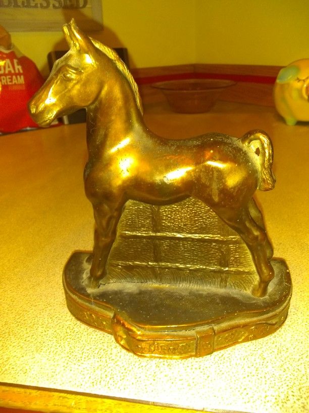 Vintage Champion Bronze/Copper Horse Bookend