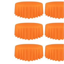3 Orange Round Tablecloths (120) and 30 chairs bands