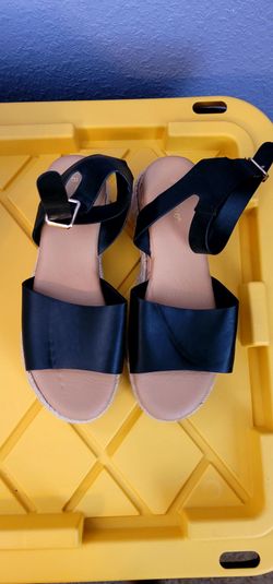 Black Platform Espadrille Sandals