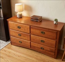 ✨ Vintage Solid Wood 6-Drawer Double Dresser ✨ Built to Last! ✨