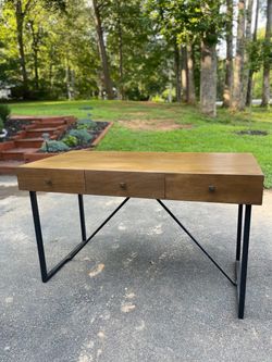 Nice 3-Drawer Wood/Metal Writing Desk