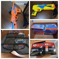 Set of Buzz Bee Toy Adventure Force Arsenal Sniper Dart Rifle + BBT1902 + 400 darts + Vest