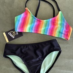 Girl Swimsuit Rainbow Print 