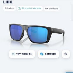 Costa Del Mar Lido Matte Black W/ Blue 580G