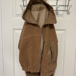 HYFVE Brown Sherpa bomber jacket
