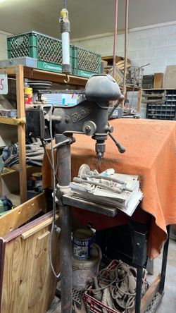 Saws, drill presses cabinets and many tools
