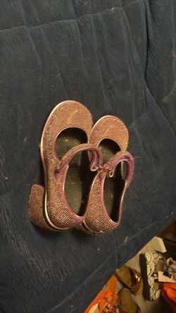 Pink sparkly platform shoes size 7.5