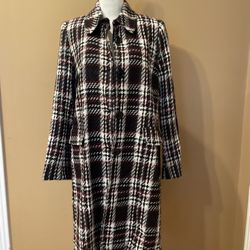 A Pea in the Pod Maternity Coat SM Plaid Button Down Pants 