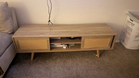 Boho Rattan TV Stand Media Console