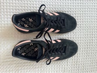 Adidas Spezial black sneakers with pink stripes