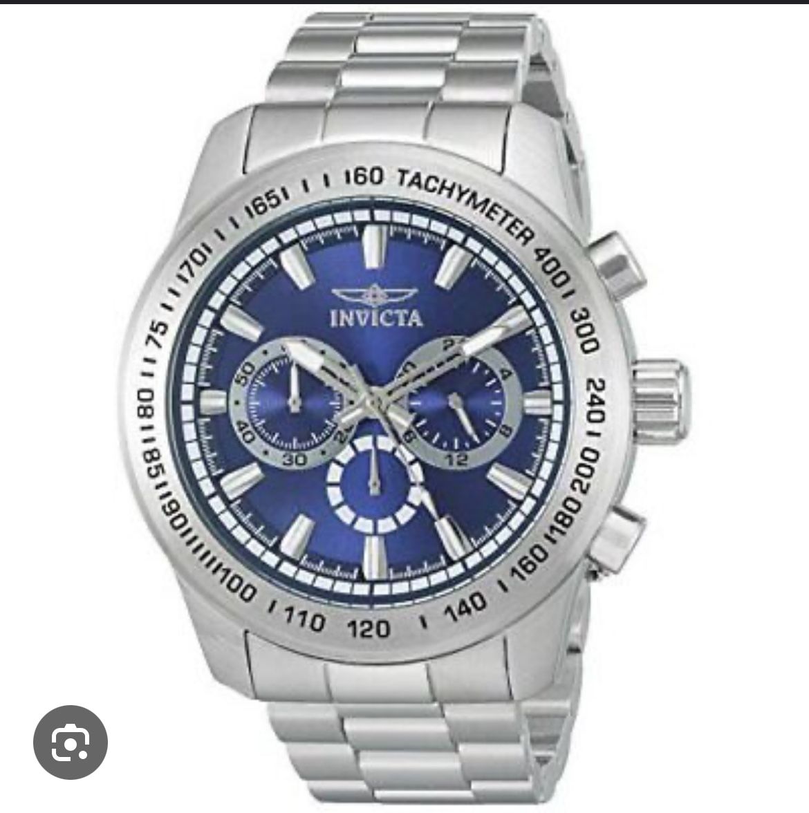 Invicta Blue Dial With Silver Strap Men’s Wrist Watch