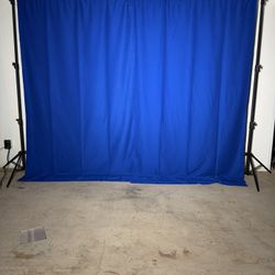 Blue Backdrop Panel Curtains for Photo, Party, Events Polyester Fabric 2 Pack 10x10ft