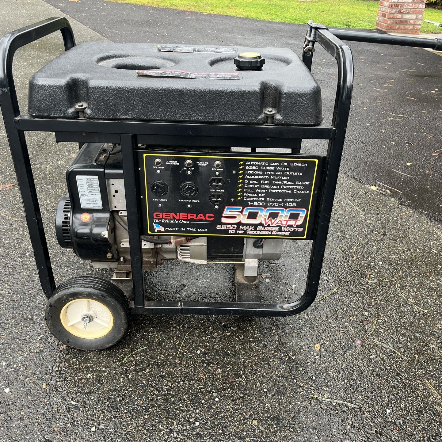 Generac 5000 watt generator price deals