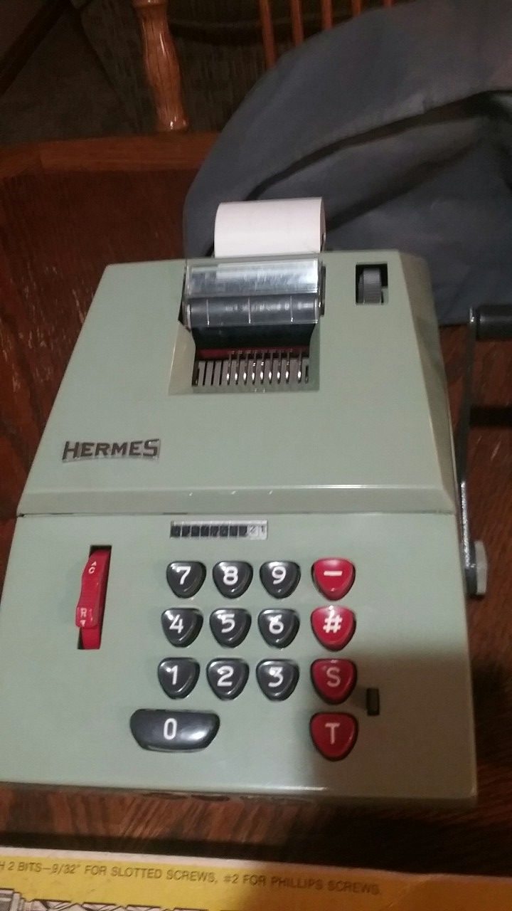 Rare Vintage Hermes 109-7 Adding Machine
