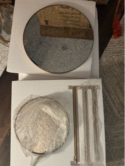 Ashlee Signature Furniture Nesting Tables – Brass Rim, Mirror Tops – Brand New in Box