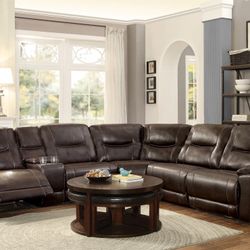 Columbus Brown Reclining Sectional /couch 