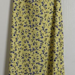 Women’s Yellow with blue flowers dress