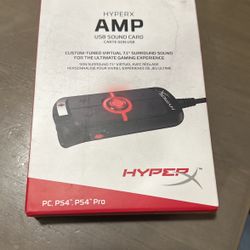 HyperX Amp USB Sound Card - Virtual 7.1 Surround Sound - Works with PC/PS4 - Plug and Play Audio Upgrade for Stereo Headsets (HX-USCCAMSS-BK) 
