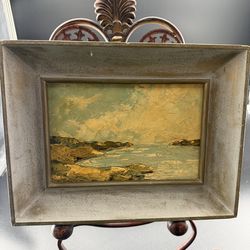Peaceful and Relaxing Seascape Spatula Painting, Signed P. Sala
