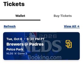 Tickets to Petco park TOMORROW