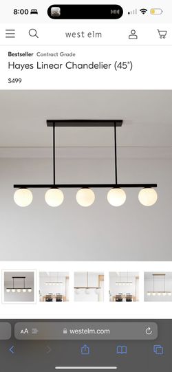 West Elm Chandelier Light Fixture (Black/Bronze)