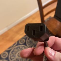 Computer Monitor TV Replacement 3 Prong AC Power Cord, 18 AWG, 125 Volts, Black