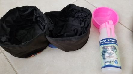 DOG travel water food dishes