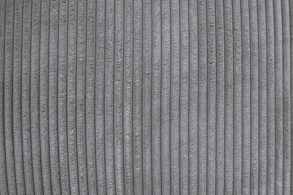 COMFORTABLE GREY CORDUROY SECTIONAL WITH OTTOMAN