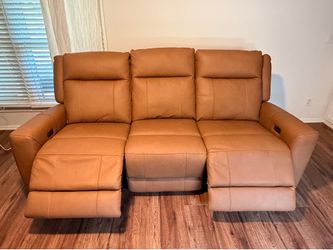 Leather reclining sofa