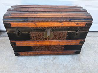 Antique Dome Top Steamer Trunk
