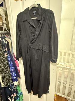 Scoop NYC Black Wrap Midi Dress