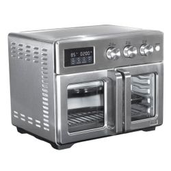 Bella Pro Series - 12-in-1 6-Slice Toaster Oven + 33-qt. Air Fryer with French Doors - Stainless Steel- New