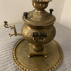 antique brass samovar