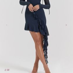 House Of CB New Dress M Navy Blue