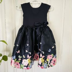 Girls’ H&M Navy Blue Floral Dress 6-8Y