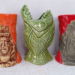 Disneyland Disney Hotel Trader Sam's Enchanted Tiki Bar Tiki Mugs - Piranha & Krakatoa 🗿