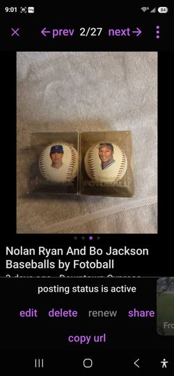Nolan Ryan And Bo Jackson Baseballs by Fotoball