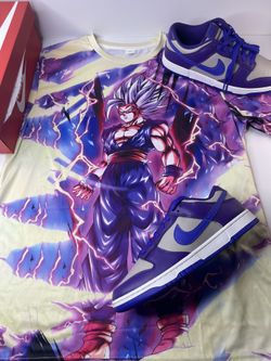Nike Dunk Low Sz 10 Purple W / Gohan Beast Shirt XL