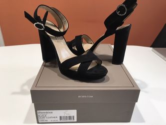 Women’s Black Goat Suede Leather Heels, 10M by BCBGMAXAZRIA