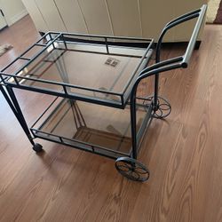 2 Tier Rolling Bar Cart