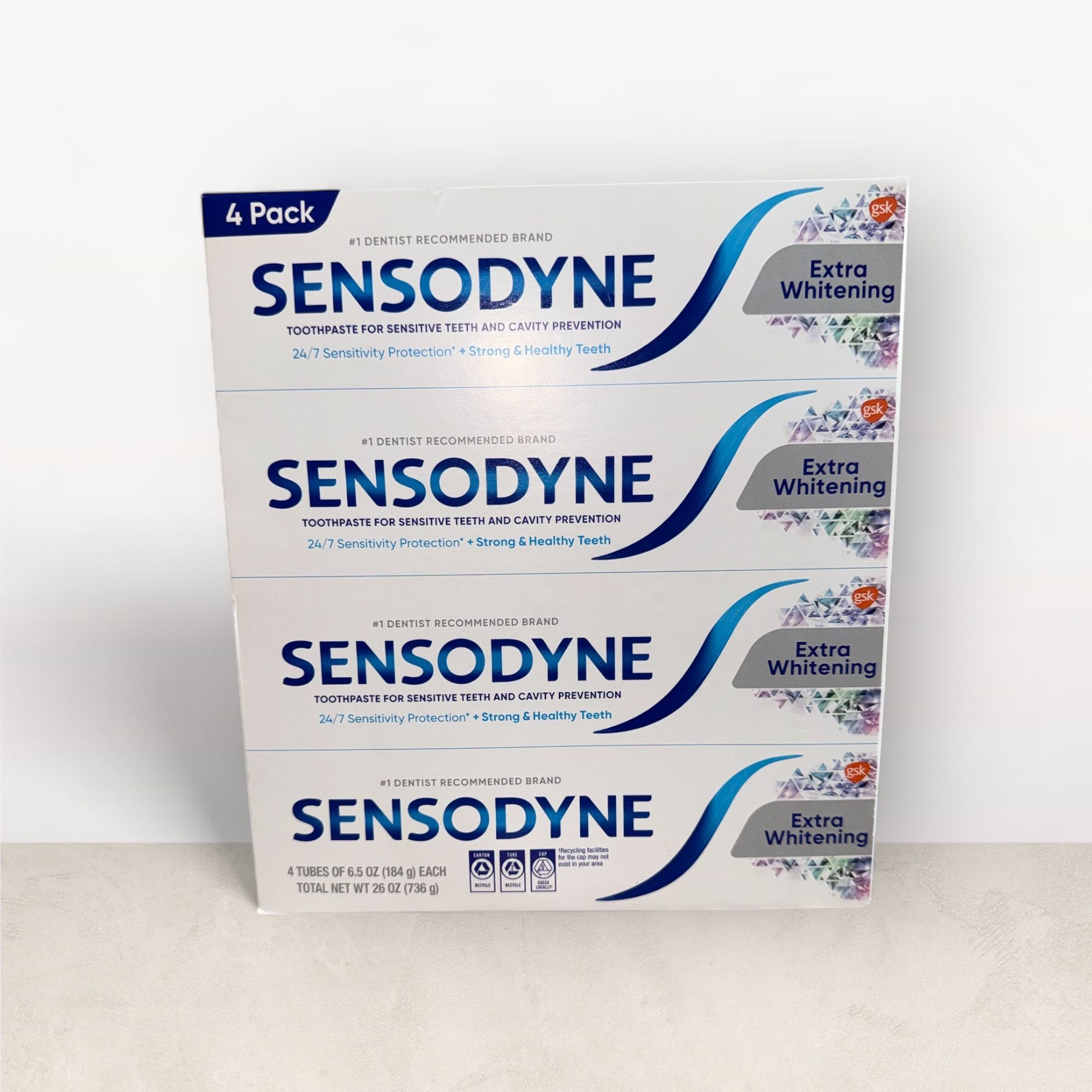 Sensodyne Extra Whitening Toothpaste Sensitive Teeth Oral Care New 4 PACK