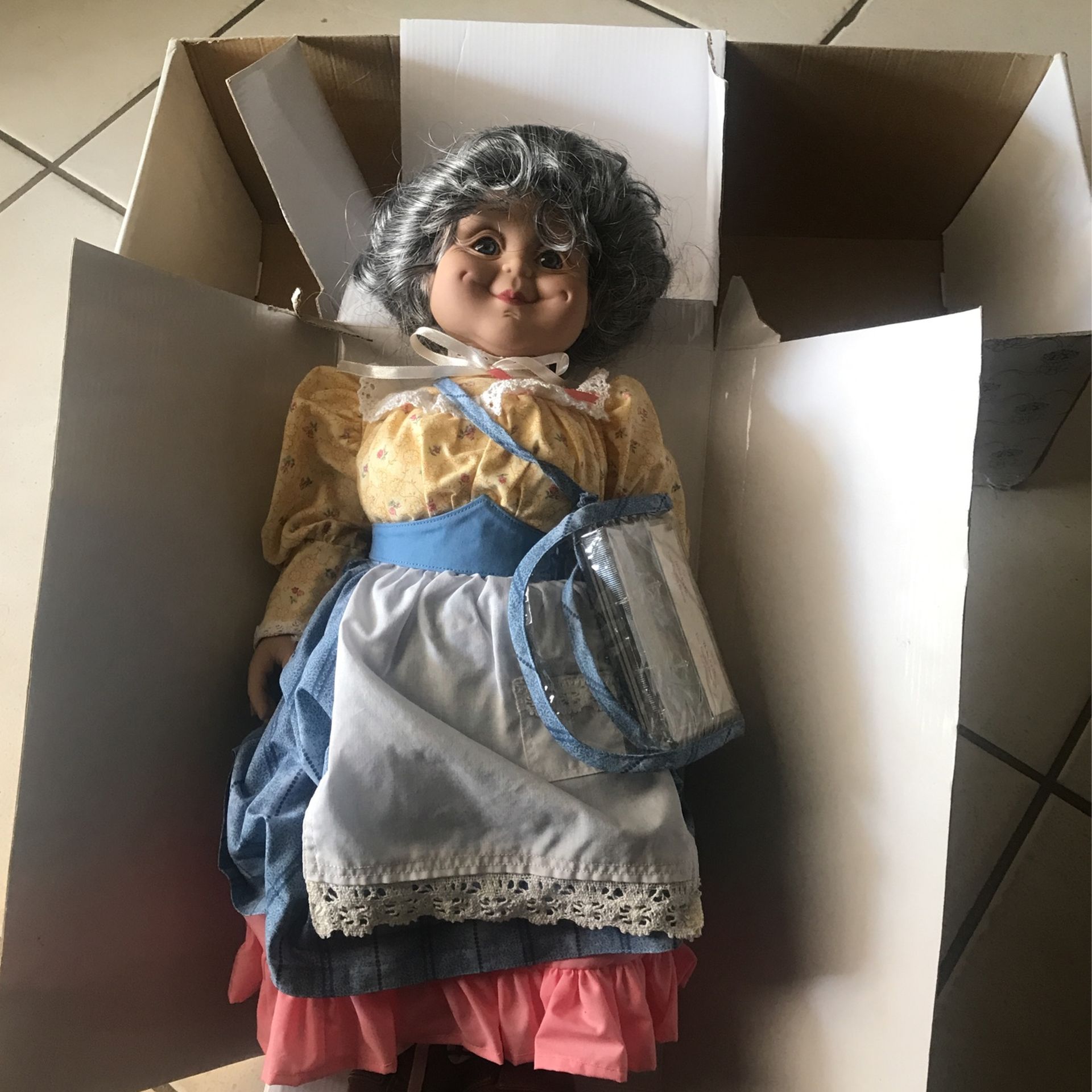 English Grandma Doll, Brand New Never Opened Box With Cassette Tape