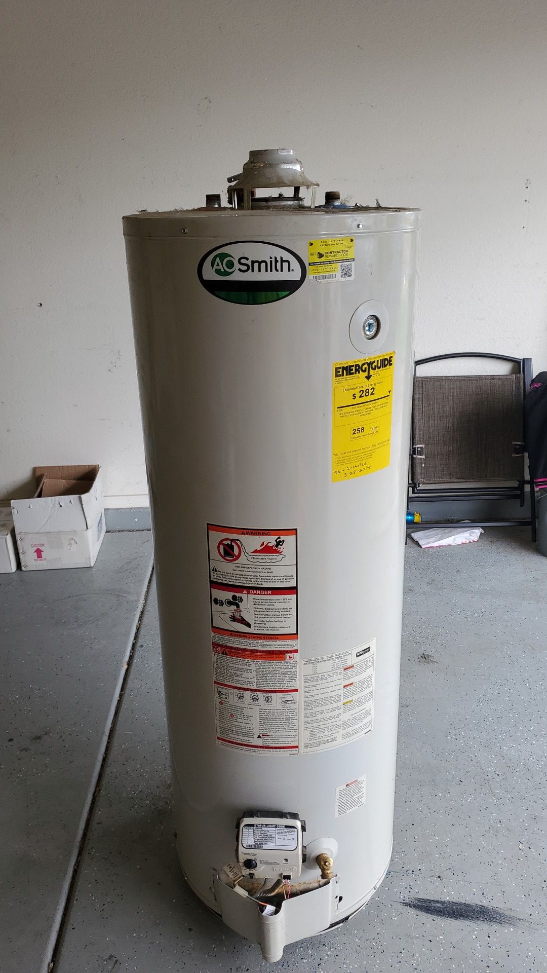 Ao smith 50 gallon gas water heater